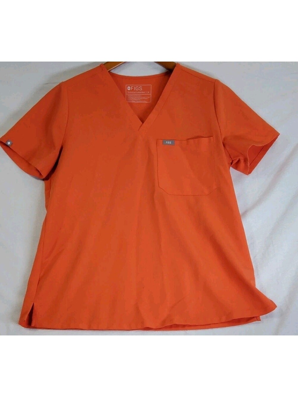 FIGS Shirt Technical Collection V Neck Scrub Top Women's Medium Orange - Picture 8 of 8